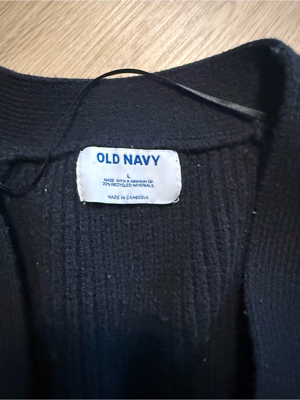 Old Navy Black Ribbed Button-Front Cardigan - Picture 2 of 2